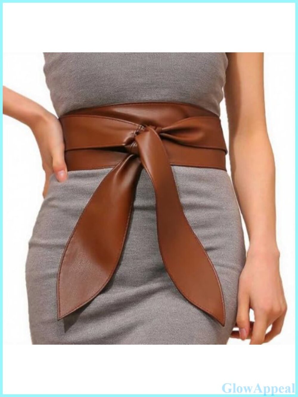 Wide Leather Wrap Obi Belt Tie Knot Waist Corset Accessory